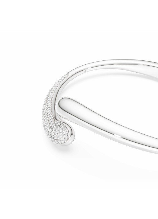 Swarovski Classica bangle met kristal - detail zilver