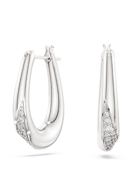 Swarovski Classica oorhangers met kristal - voorkant 4 zilver