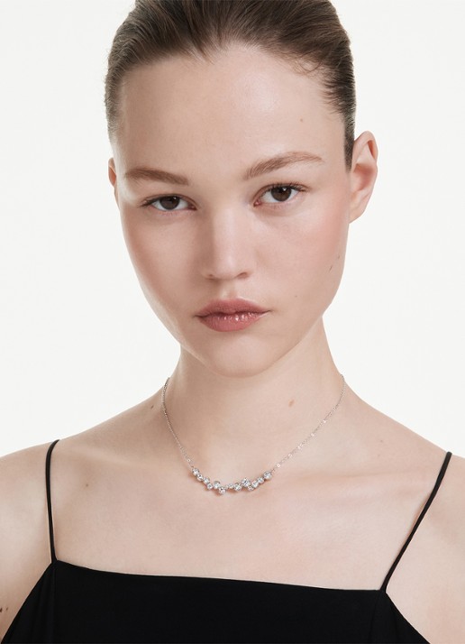Swarovski Constella ketting met zirkonia - voorkant 6 zilver