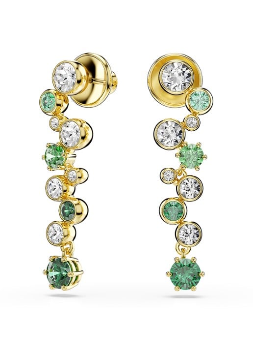 Swarovski Constella oorhangers met zirkonia - detail goud