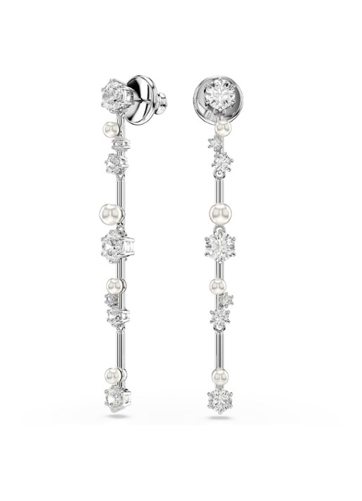 Swarovski Constella oorstekers met kristal - detail zilver
