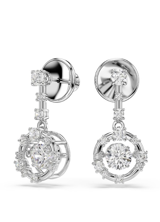 Swarovski Constella oorstekers met kristal - detail zilver