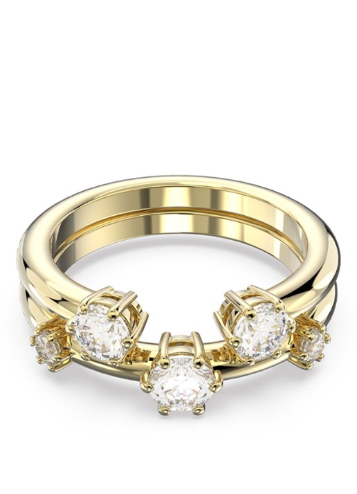 Swarovski Constella ring met kristal - voorkant goud