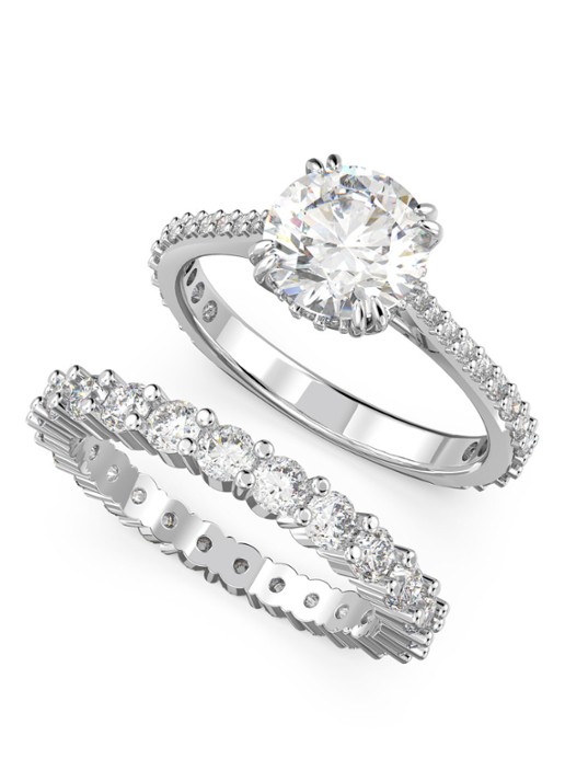 Swarovski Constella ring met kristal - voorkant zilver