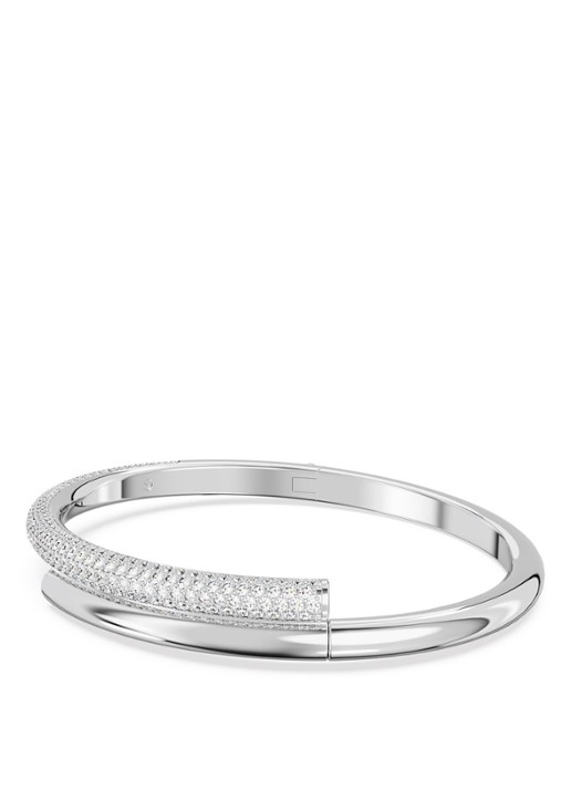 Swarovski Dextera bangle met kristal M - voorkant 2 zilver