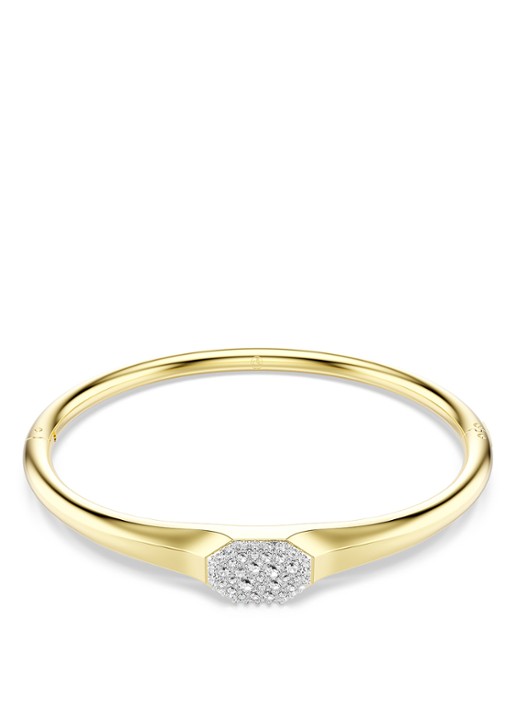 Swarovski Dextera bangle met kristal M - voorkant goud