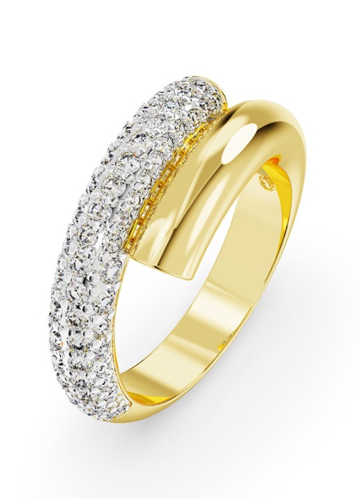 Swarovski Dextera ring verguld 58 - voorkant 2 goud