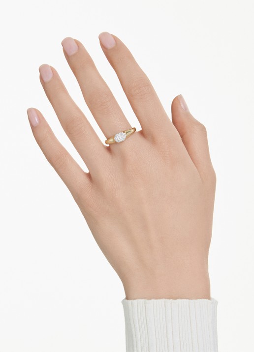 Swarovski Dextera ring verguld 58 - voorkant 2 goud
