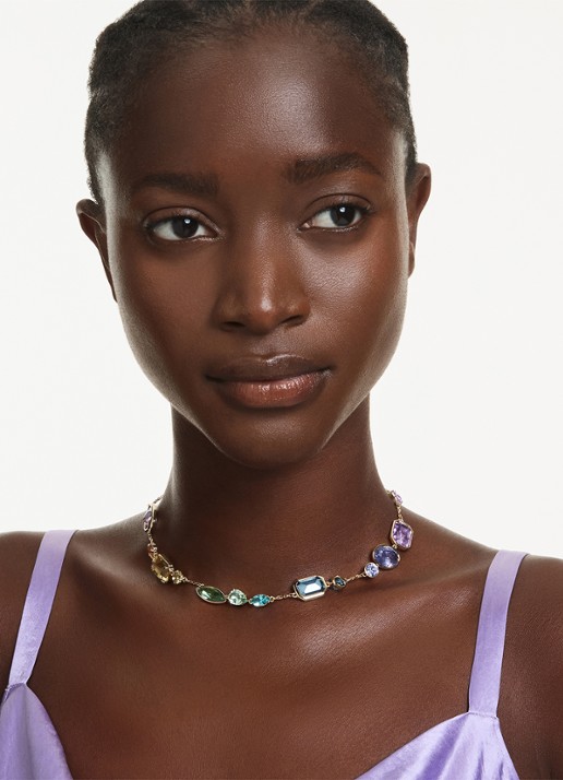 Swarovski Gema ketting verguld  - detail 6 goud