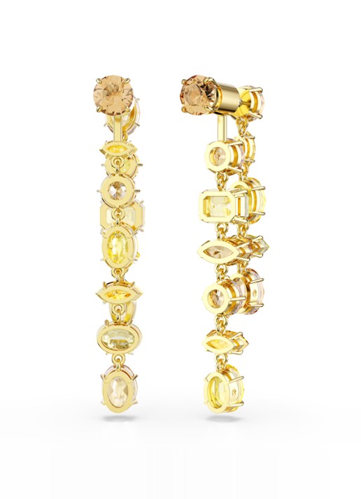 Swarovski Gema oorhangers met kristal - detail 6 goud