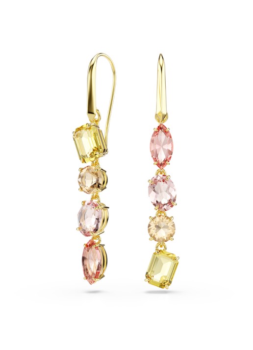 Swarovski Gema oorhangers verguld
