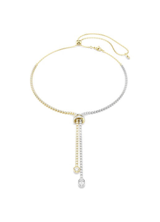 Swarovski Hyperbola ketting met kristal - voorkant goud