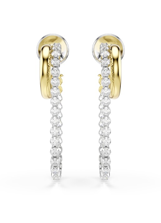 Swarovski Hyperbola oorstekers met kristal - detail goud