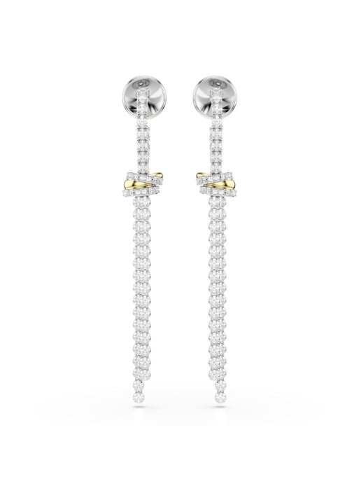 Swarovski Hyperbola oorstekers met kristal - detail zilver