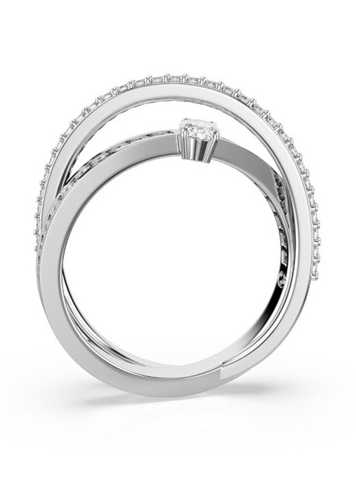 Swarovski Hyperbola ring met kristal 55 - detail 3 zilver