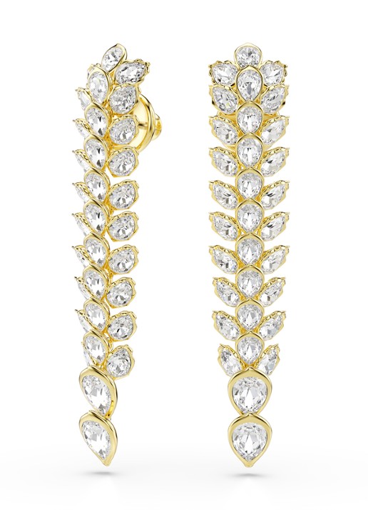 Swarovski Idyllia oorstekers met kristal - detail 3 goud