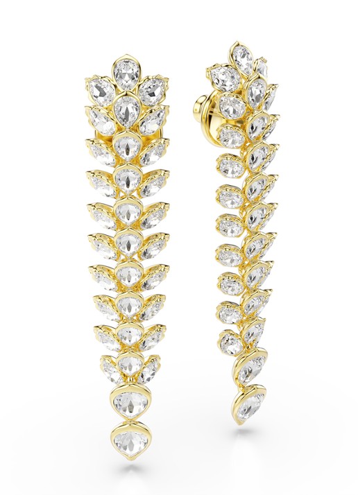 Swarovski Idyllia oorstekers met kristal - detail 4 goud