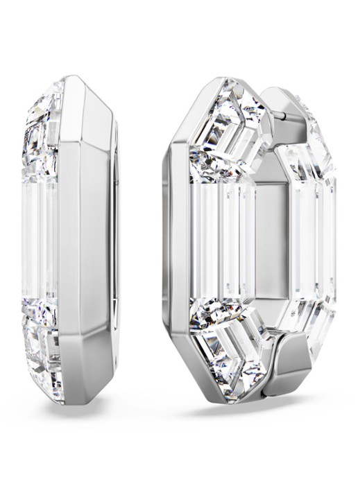 Swarovski Lucent oorringen met kristal - detail 4 zilver