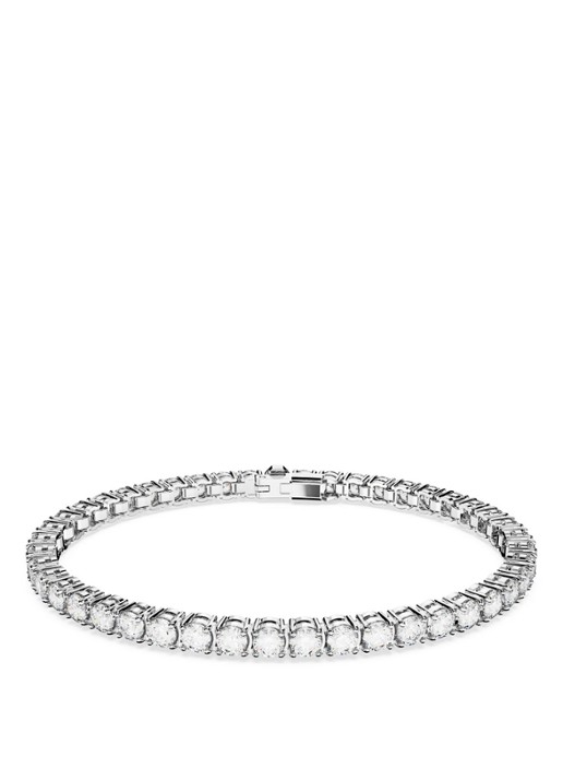 Swarovski Matrix armband met kristal M - voorkant 4 zilver