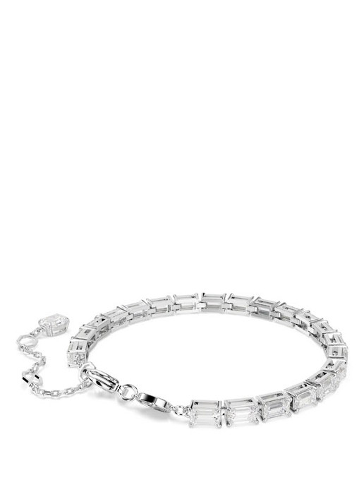 Swarovski Matrix armband met kristal M - detail 4 zilver