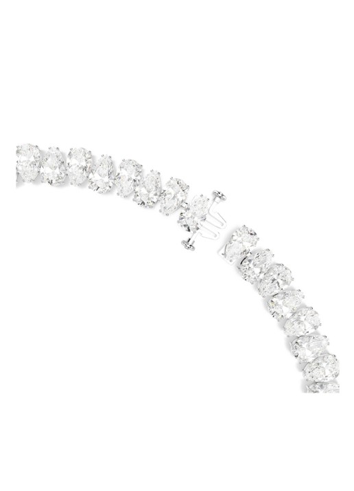 Swarovski Matrix ketting met kristal  - detail zilver