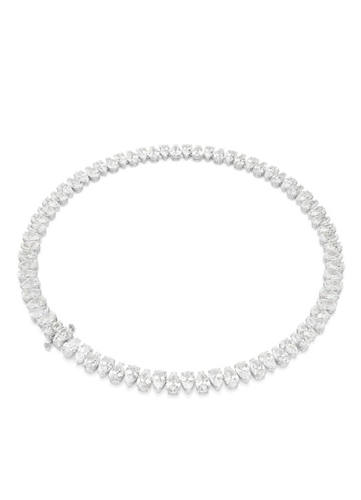 Swarovski Matrix ketting met kristal  - detail 3 zilver