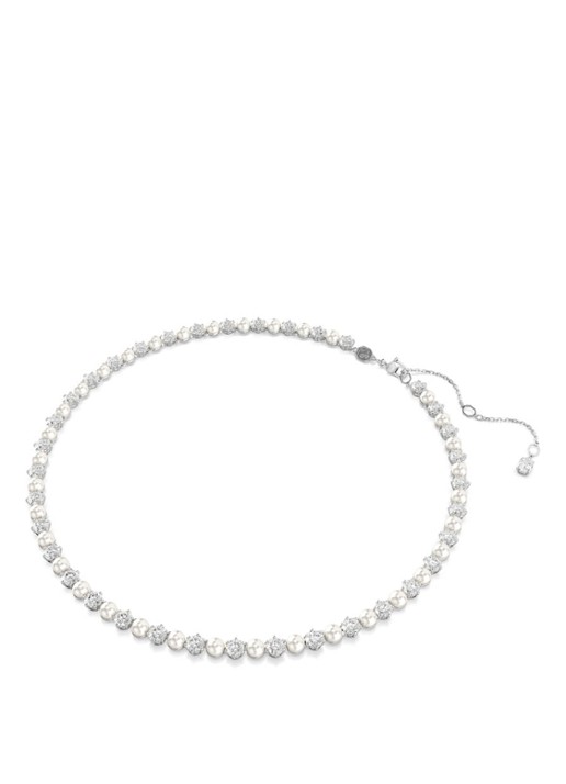 Swarovski Matrix ketting met kristal  - detail 2 zilver