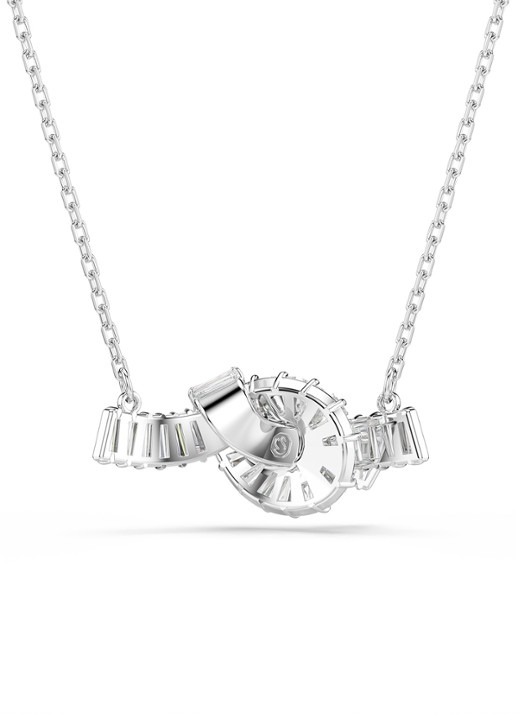 Swarovski Matrix ketting met kristal - detail 4 zilver
