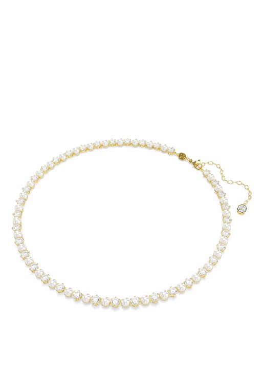 Swarovski Matrix ketting met kristal - detail goud