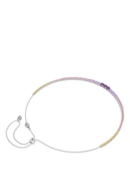 Swarovski Matrix ketting met kristal - detail 4 zilver