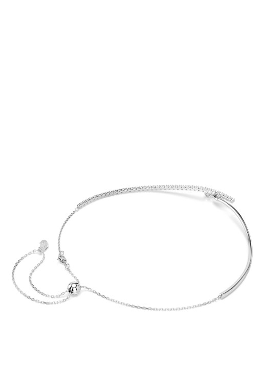 Swarovski Matrix ketting met kristal - detail 3 zilver