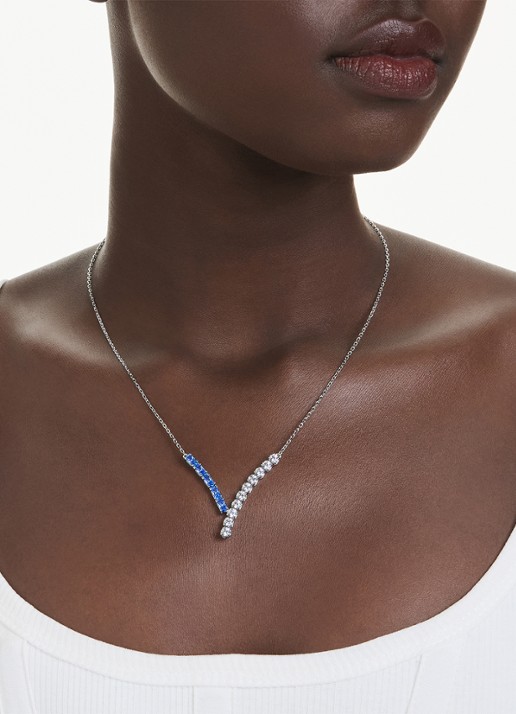 Swarovski Matrix ketting met zirkonia - voorkant 2 zilver