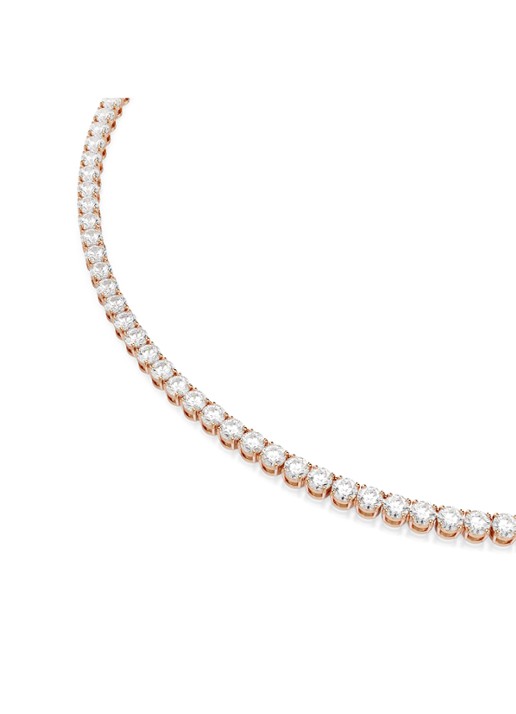 Swarovski Matrix ketting verguld - detail roségoud