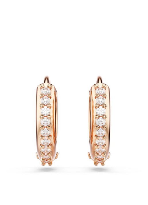 Swarovski Matrix oorringen met zirkonia - detail roségoud