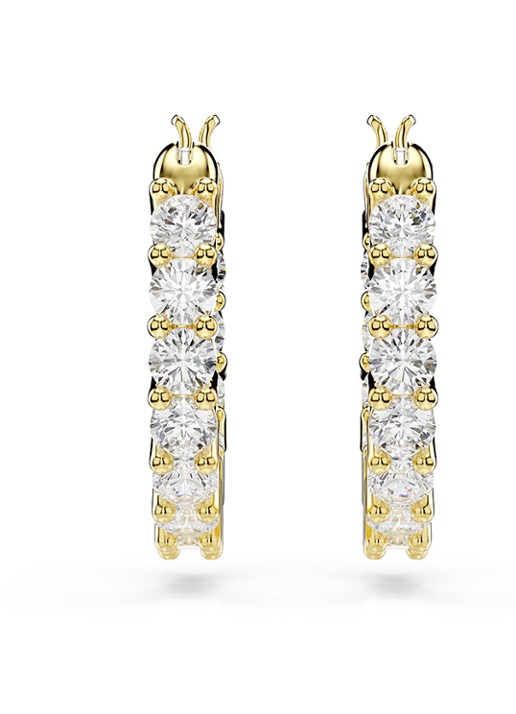 Swarovski Matrix oorringen met zirkonia - detail goud