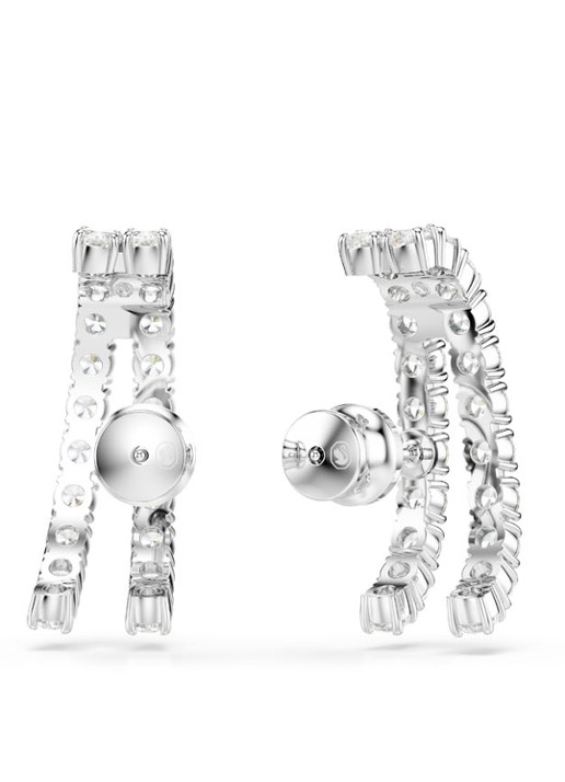 Swarovski Matrix oorstekers met kristal  - detail 3 zilver