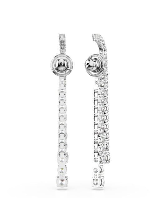 Swarovski Matrix oorstekers met kristal  - detail 4 zilver