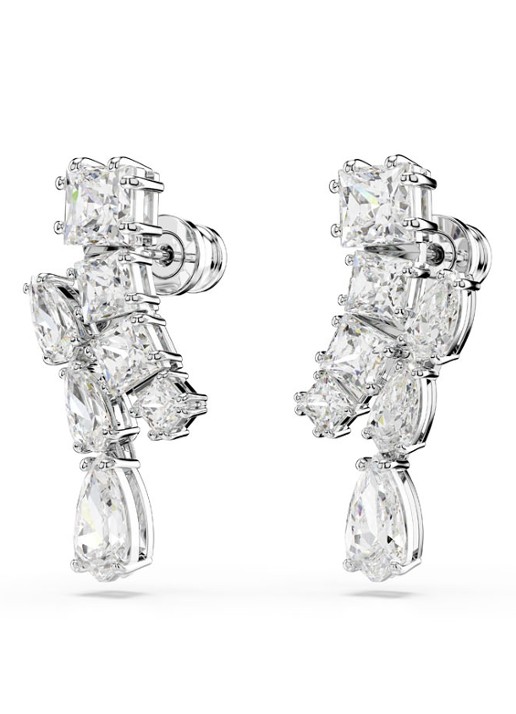 Swarovski Matrix oorstekers met zirkonia - detail 3 zilver