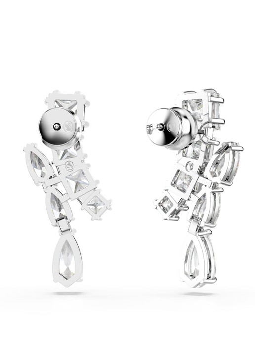 Swarovski Matrix oorstekers met zirkonia - detail 4 zilver