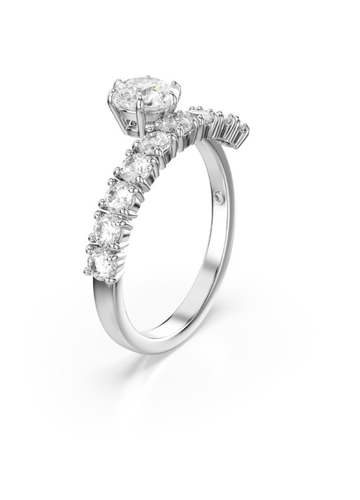 Swarovski Matrix ring met kristal 58 - detail 2 zilver