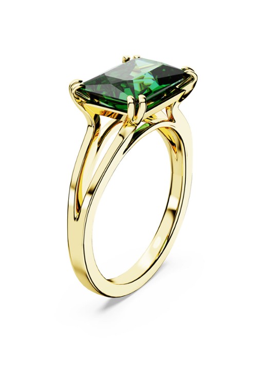 Swarovski Matrix ring verguld 58 - voorkant 2 groen