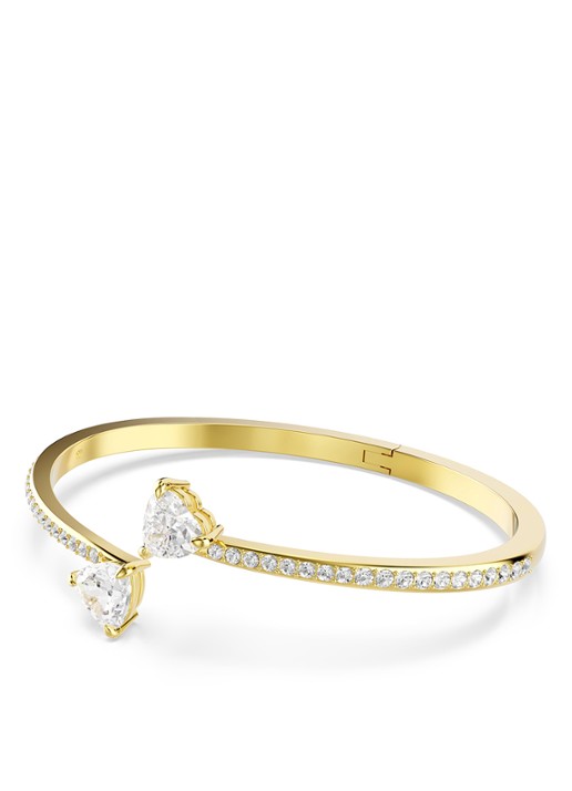 Swarovski Mesmera bangle met zirkonia M - detail goud
