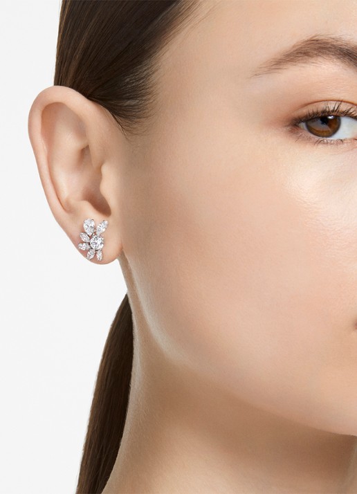 Swarovski Mesmera oorknopjes met zirkonia - voorkant 4 zilver
