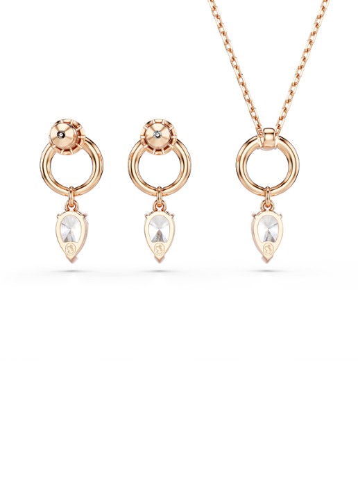 Swarovski Mesmera set van ketting en oorstekers met zirkonia - detail 3 roségoud