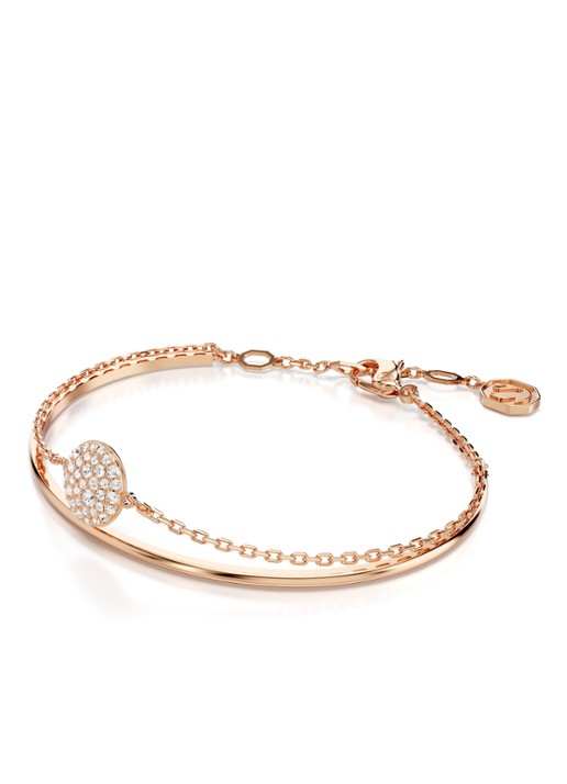 Swarovski Meteora bangle met kristal M - detail roségoud