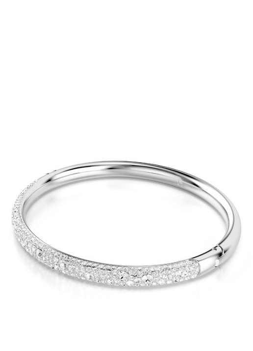 Swarovski Meteora bangle met kristal M - detail zilver
