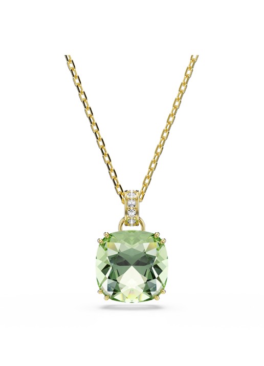 Swarovski Millenia ketting verguld  - voorkant groen