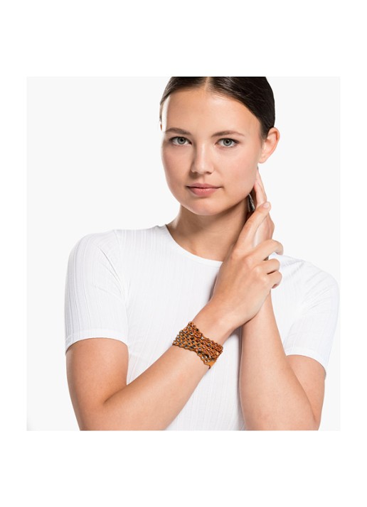 Swarovski Power wikkelarmband met kristal - voorkant 2 cognac