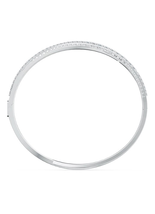 Swarovski Rows bangle met kristal - detail zilver