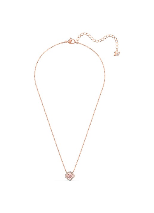 Swarovski Sparkling DC set van ketting en oorstekers met kristal - detail 2 roségoud